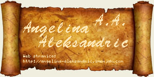 Angelina Aleksandrić vizit kartica